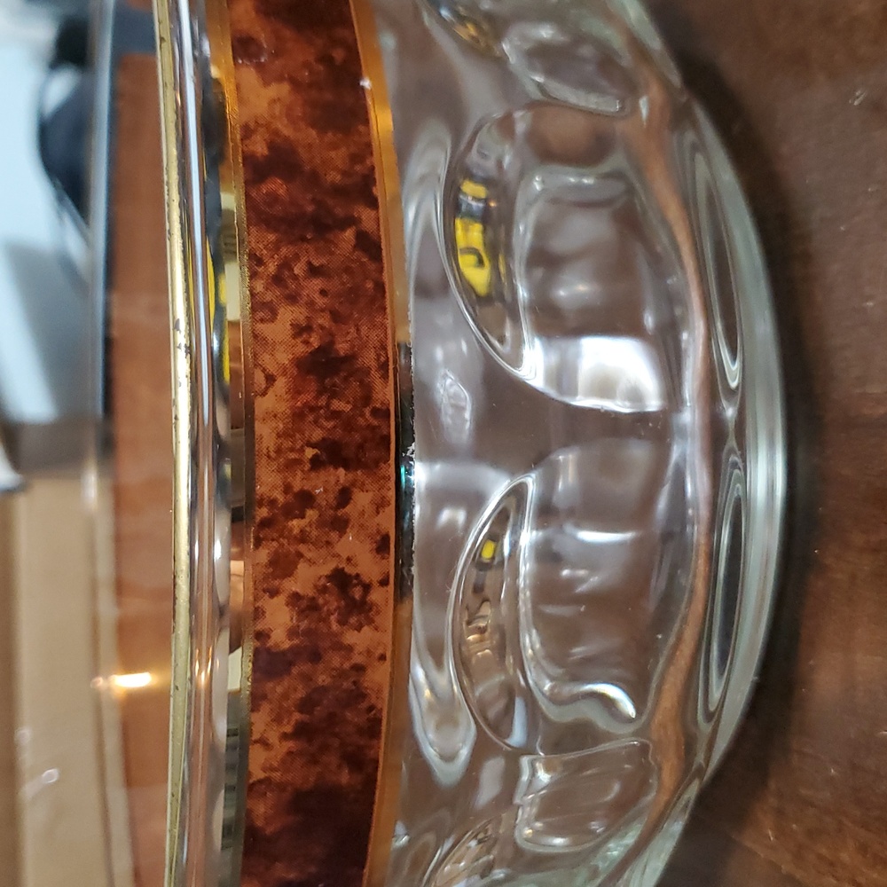 Arcoroc France vintage 1950's Crystal bowl with gold trim.